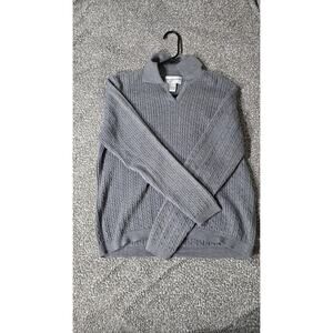 Pendleton Collared Polo Sweater Women's Medium Beige Fine Cable Knit Merino Wool